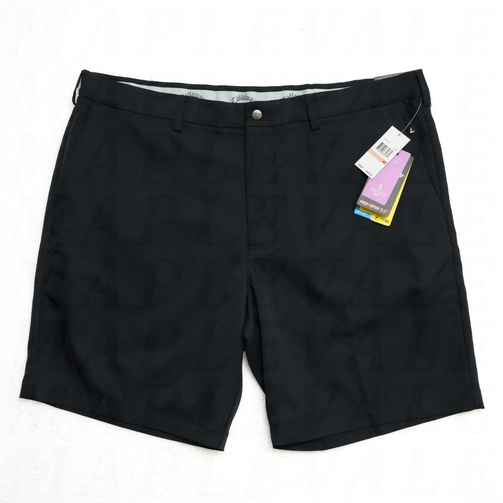 Callaway Pro Spin 3.0 Golf Shorts Men's 42 Black 9" Inseam Opti-Dri Stretch NWT